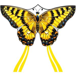 Butterfly Kites for Kids and Adults, Easy to Fly Single Line Beach Kites for Boys & Girls, 55’’ x 28’’ Butterfly Kite for Teens Comes with 300 ft String Handle(Yellow)