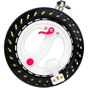Kite Reel with String for Adults，Large Kites Winder with Brake & Anti-Reverse Function, Easy to Use Wheel Comes with Durable Kite Thread and Connector(Black)