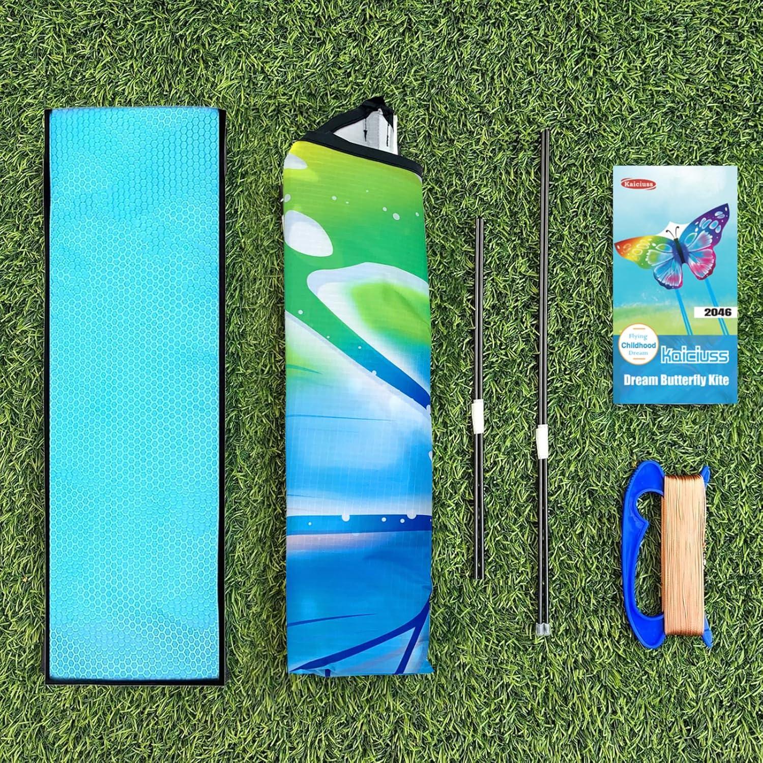 image:imageButterfly Kites for Kids and Adults Easy to Fly Single Line Beach Kite for Boys amp Girls 55 x 28 Butterfly for Teens Comes with 300 FT String HandleLight Blue and Light Pink