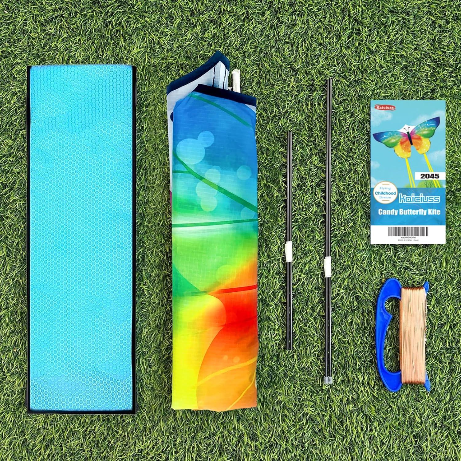image:imageButterfly Kites for Kids and Adults Easy to Fly Single Line Beach Kite for Boys amp Girls 55 x 28 Butterfly for Teens Comes with 300 FT String HandleOrange and Yellow