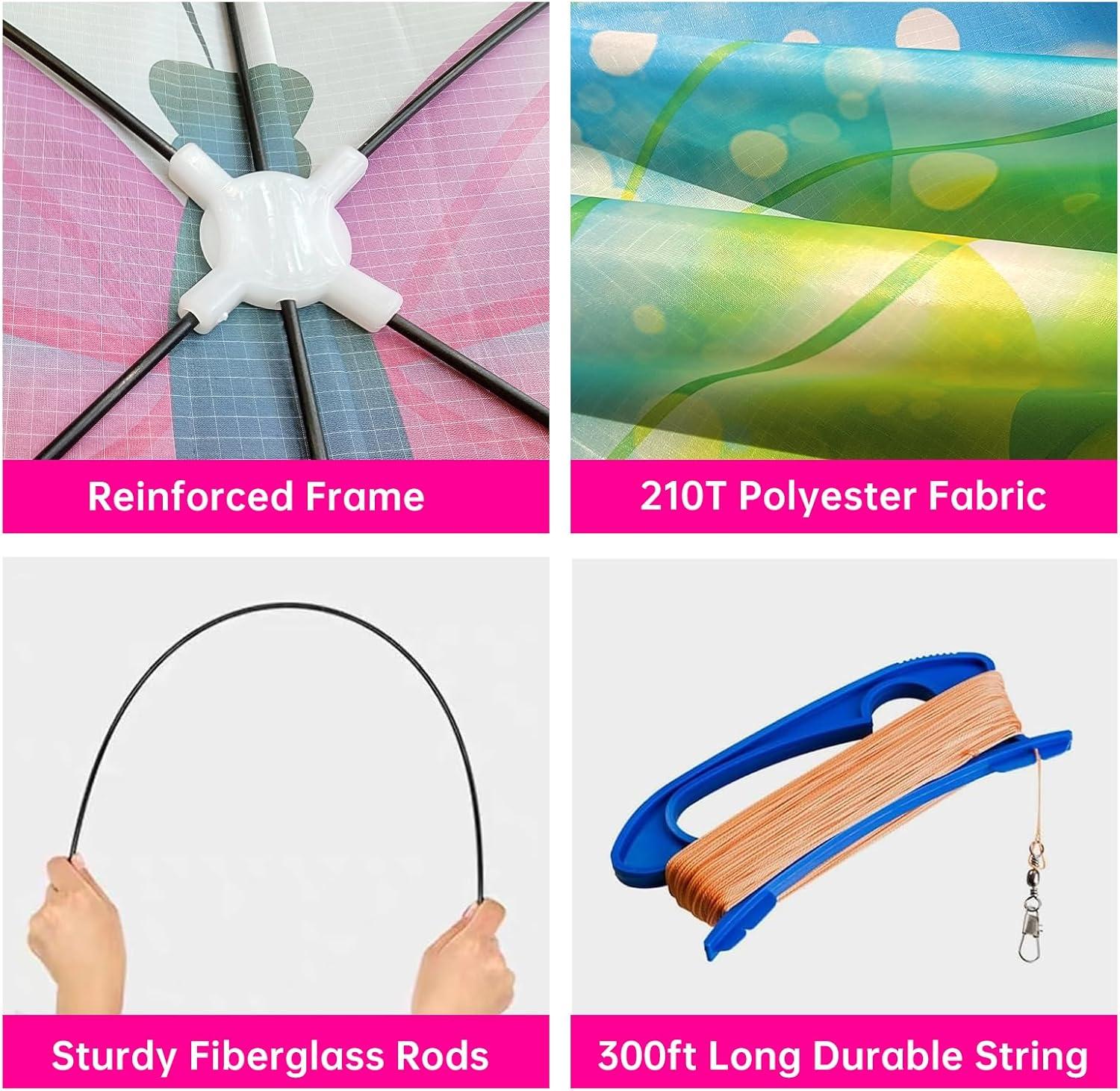 image:imageButterfly Kites for Kids and Adults Easy to Fly Single Line Beach Kite for Boys amp Girls 55 x 28 Butterfly for Teens Comes with 300 FT String HandleOrange and Yellow
