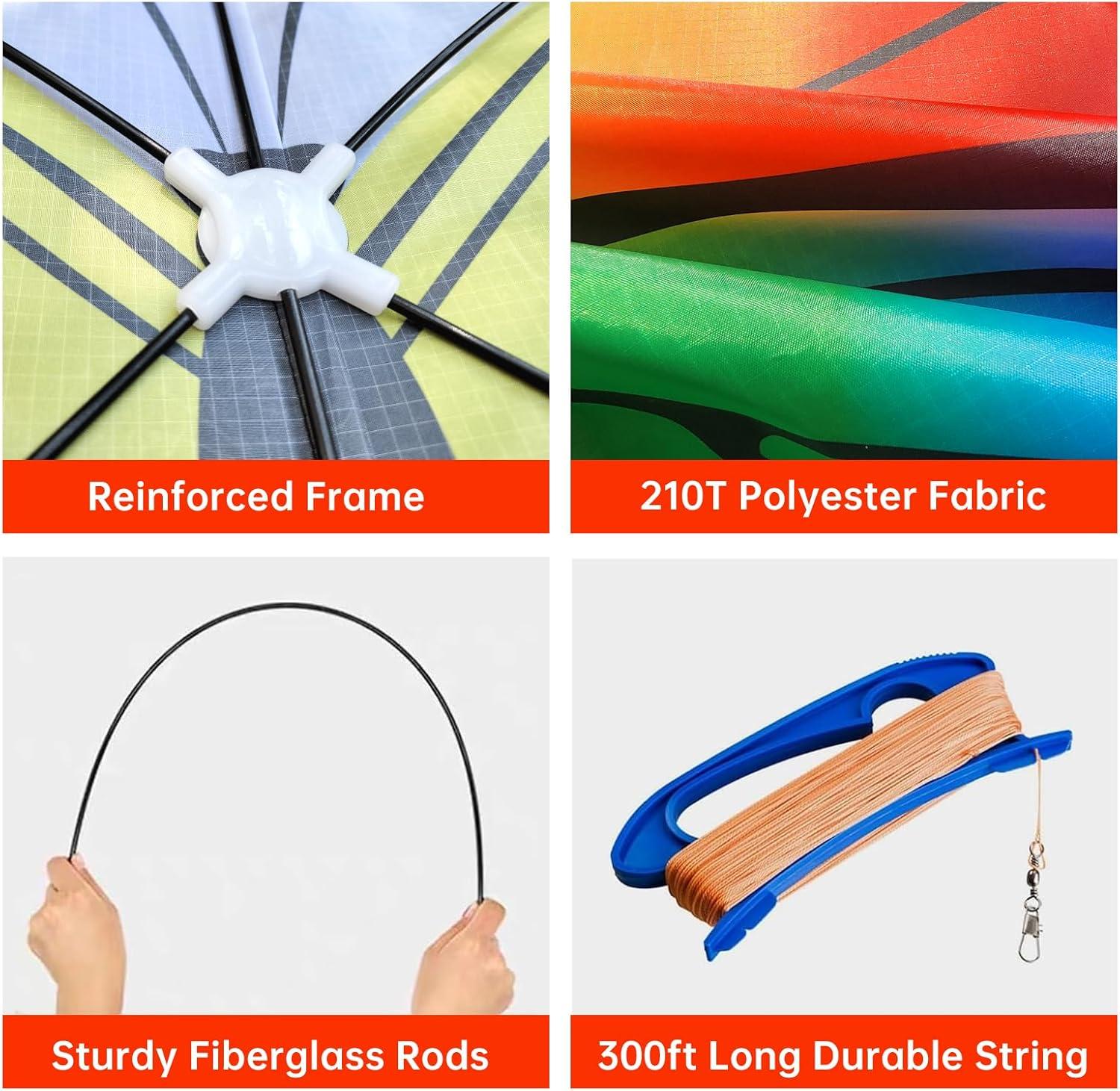 image:imageButterfly Kites for Kids and Adults Easy to Fly Single Line Beach Kite for Boys amp Girls 55 x 28 Butterfly for Teens Comes with 300 FT String HandleRed and Blue