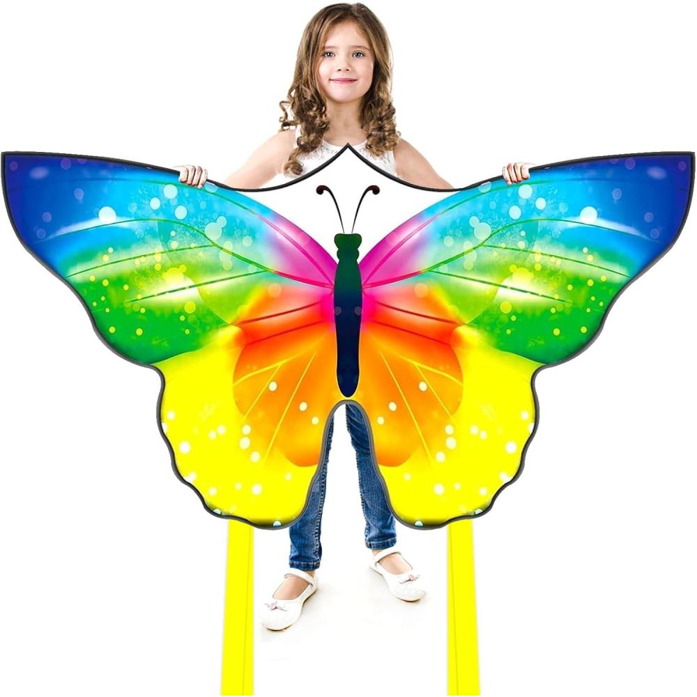 image:imageButterfly Kites for Kids and Adults Easy to Fly Single Line Beach Kite for Boys amp Girls 55 x 28 Butterfly for Teens Comes with 300 FT String HandleOrange and Yellow