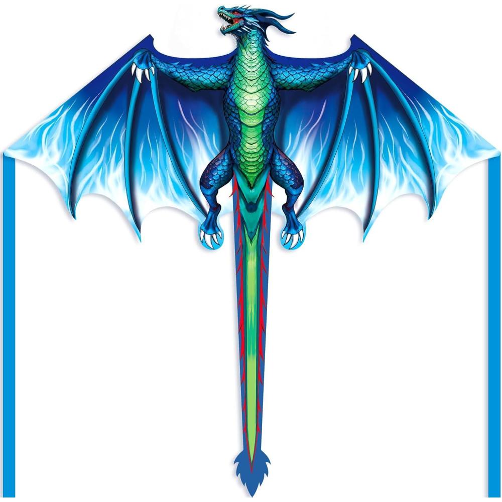 image:imageDragon Kite for Kids amp Adults Easy to Fly for Beginners 300ft Kite String Included Perfect for Beach TripsBlue