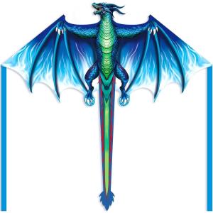 Dragon Kite for Kids & Adults, Easy to Fly for Beginners, 300ft Kite String Included, Perfect for Beach Trips(Blue)
